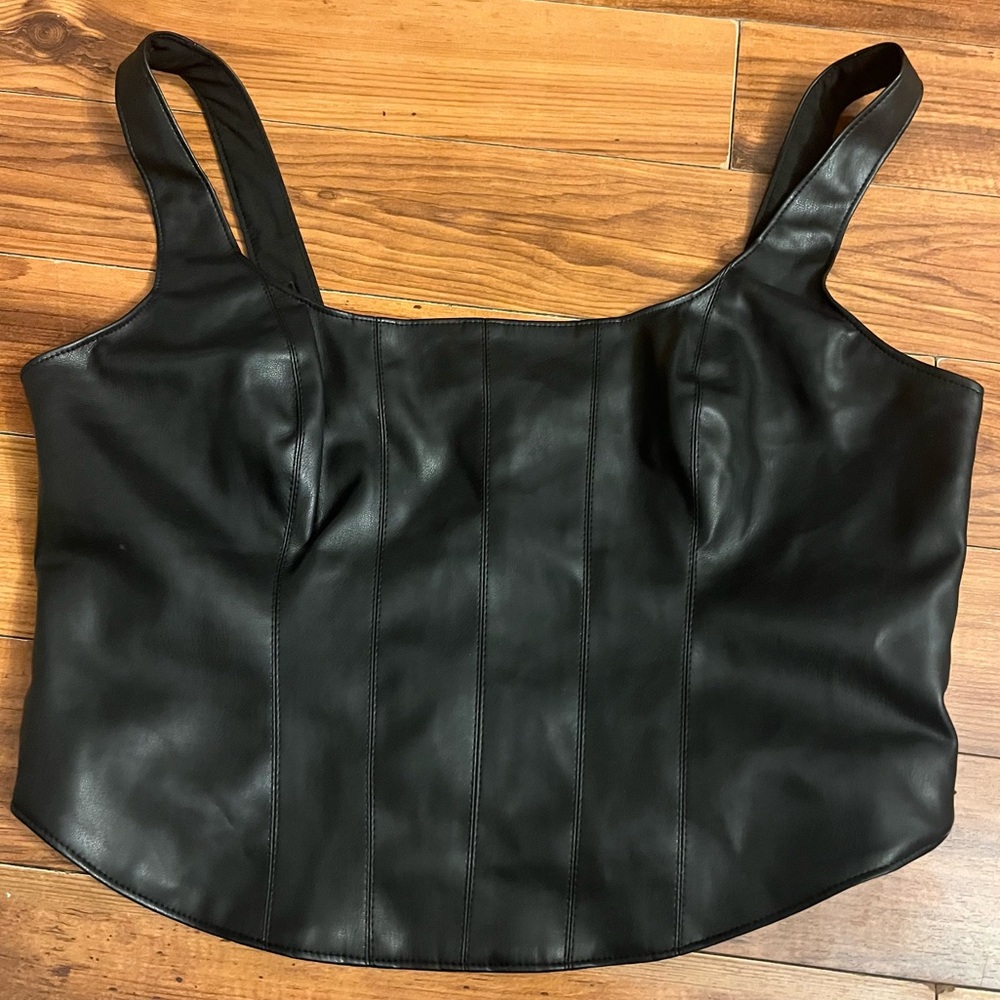 Abercrombie and Fitch faux leather corset
